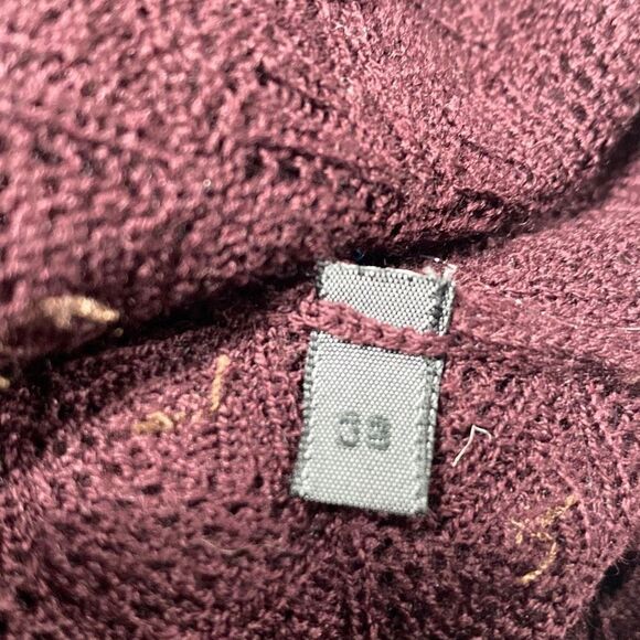 Iceberg Made In Italy 100% Wool Pointelle Cardigan Lightweight Beaded Open Front - Picture 11 of 12